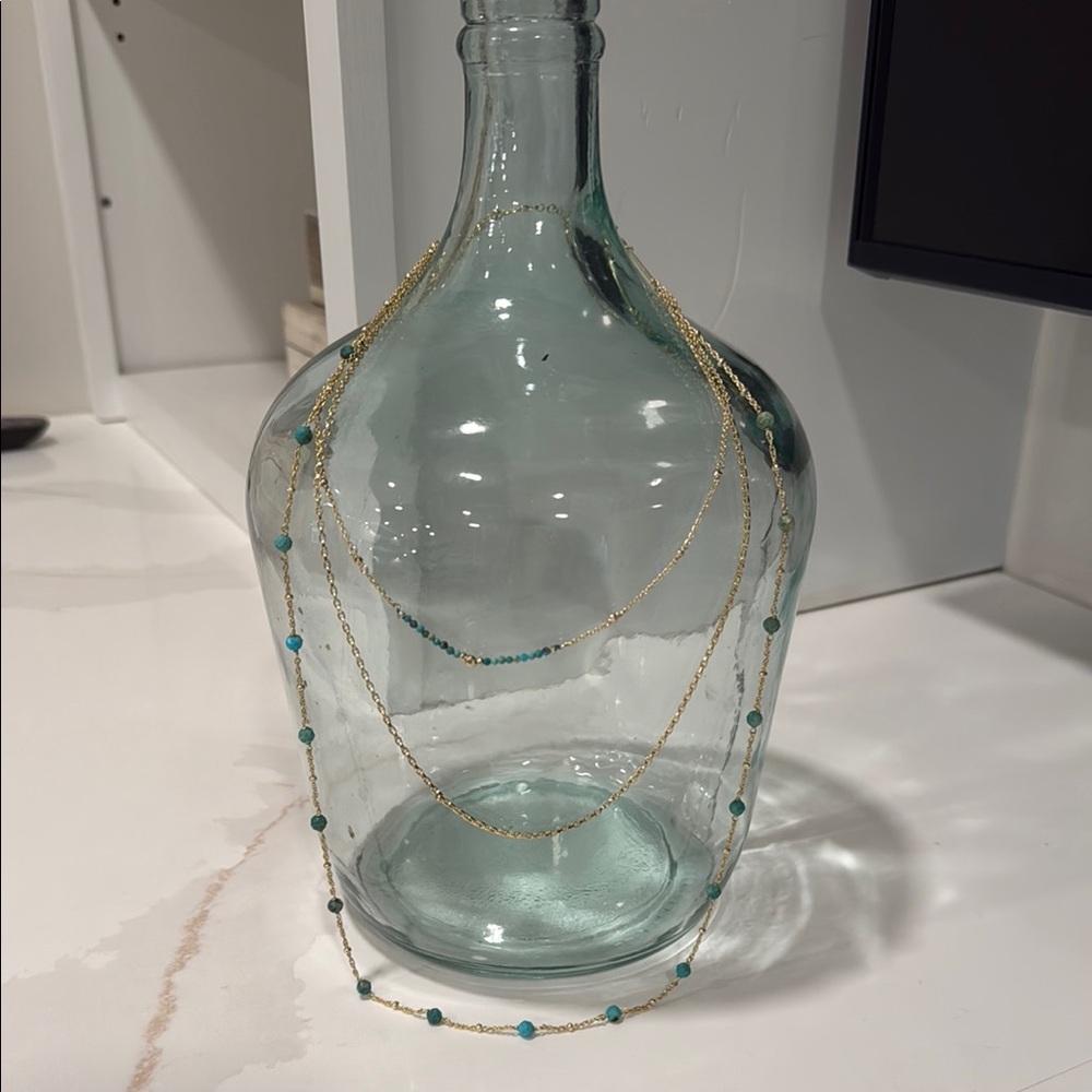 Kendra Scott Gold and Turquoise like Chain Necklace